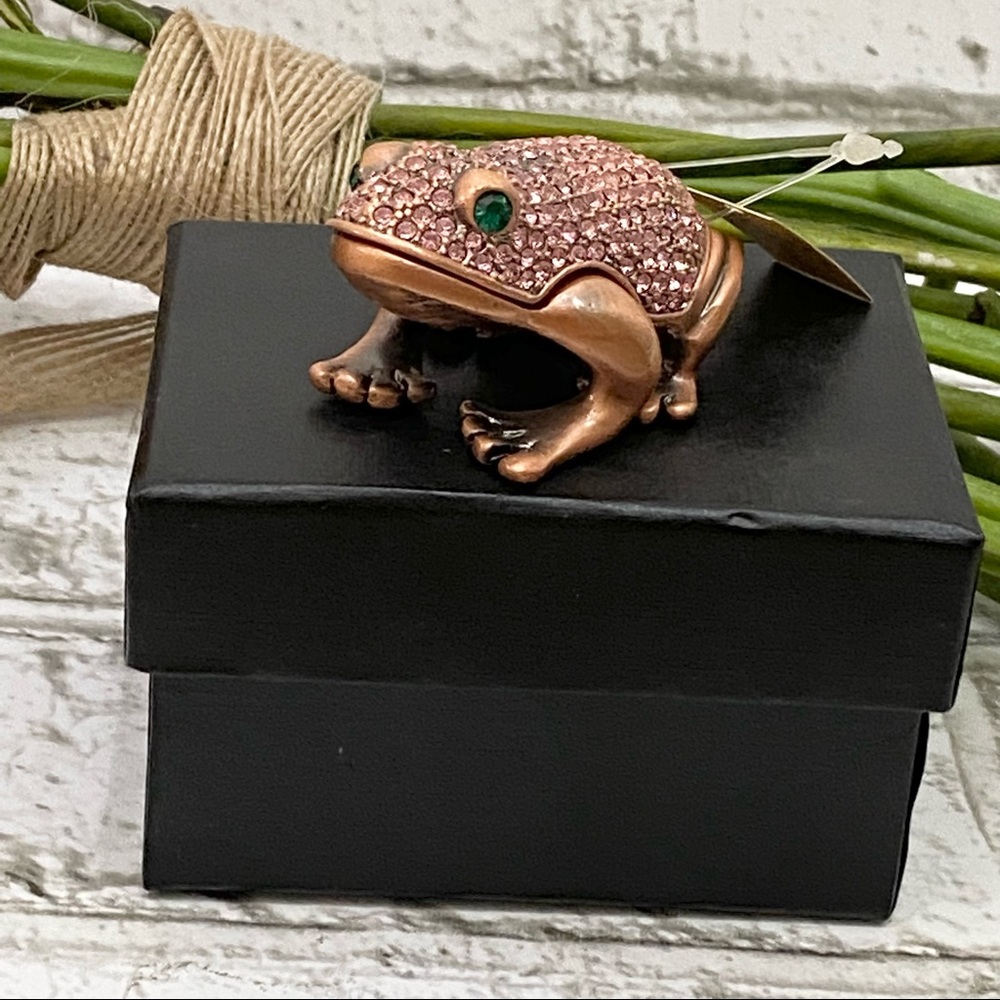 NWT Alexander Kalifano Jeweled Frog Trinket Box